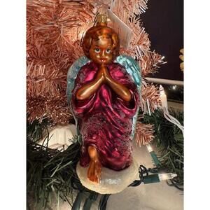 Christopher Radko “Goodnight Prayer” Angel Ornament 1996 Hand-Blown Glass NWT